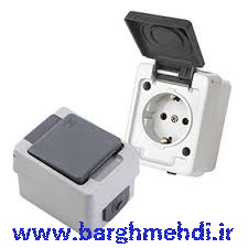 پریز برق ارت دار روکار بارانی پارت الکتریک مدل برکه PE132